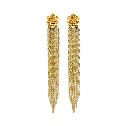 Carla Amorim Gold Tassel Earrings