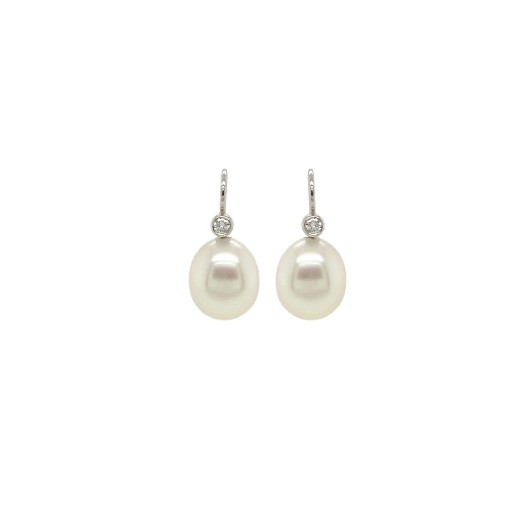 Pearl Diamond Drop Earrings