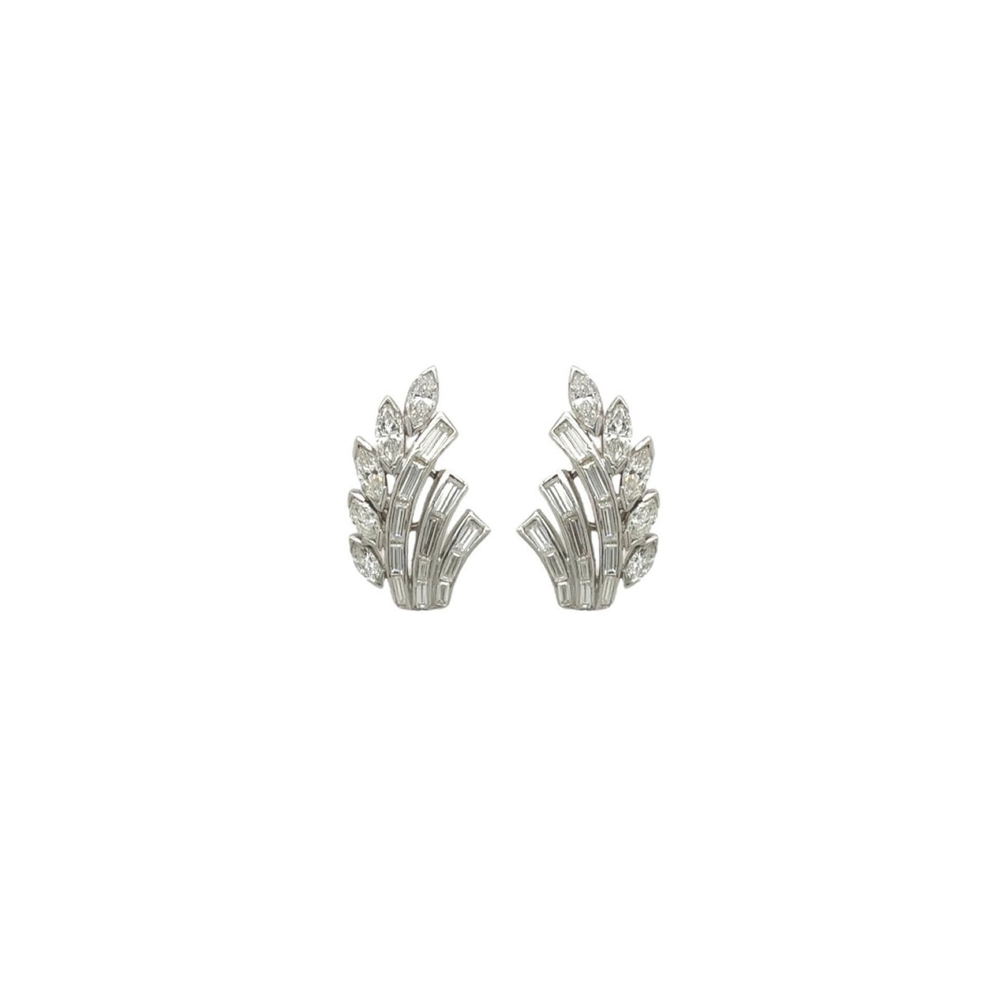 Platinum Diamond Spray Earrings