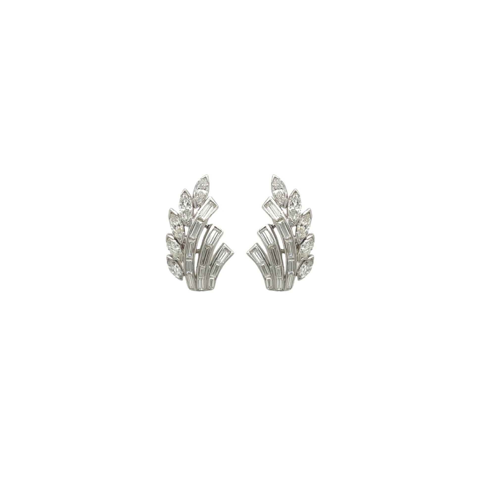 Platinum Diamond Spray Earrings