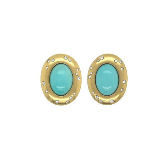 Tiffany Cummings Turquoise Diamond Earrings