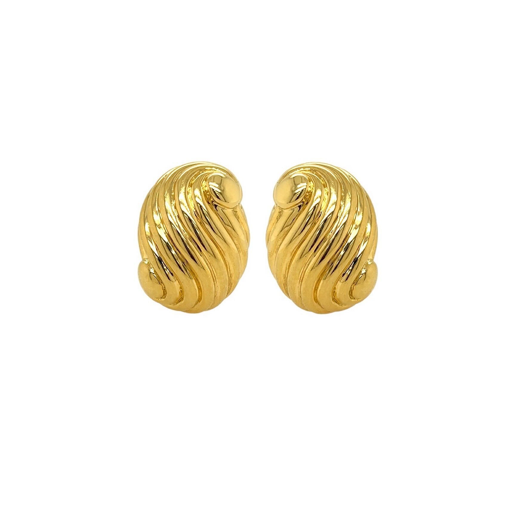 David Webb Gold Scroll Earrings