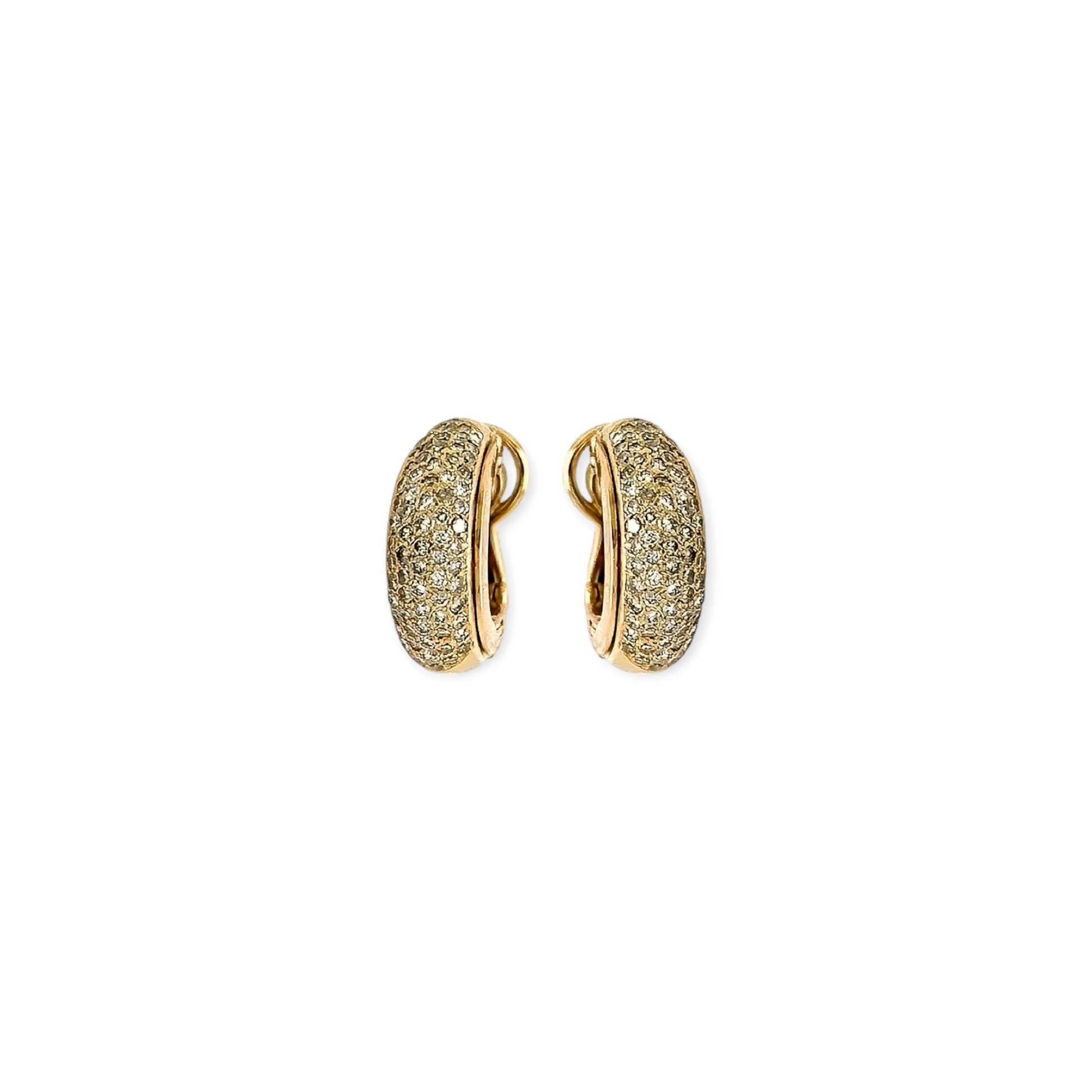 Graff Gold Diamond Half Hoop Earrings