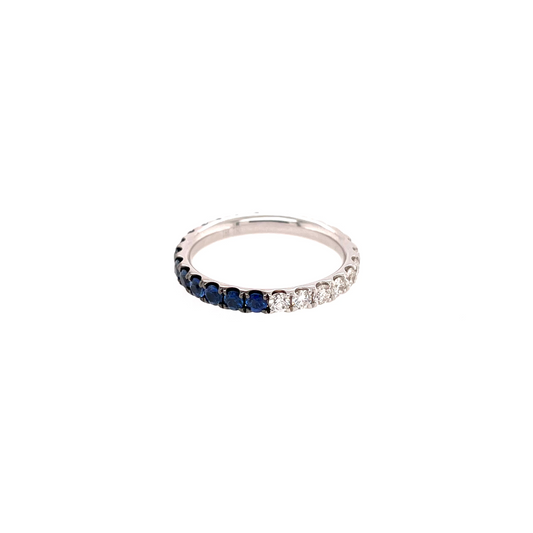 White Gold Sapphire Diamond Eternity Band