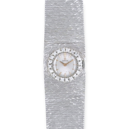 Omega White Gold Diamond Bracelet Watch