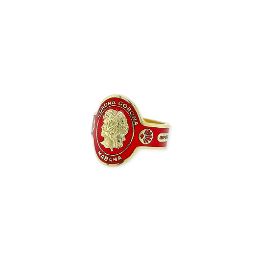 Cartier Red Enamel Gold Cigar Band Ring