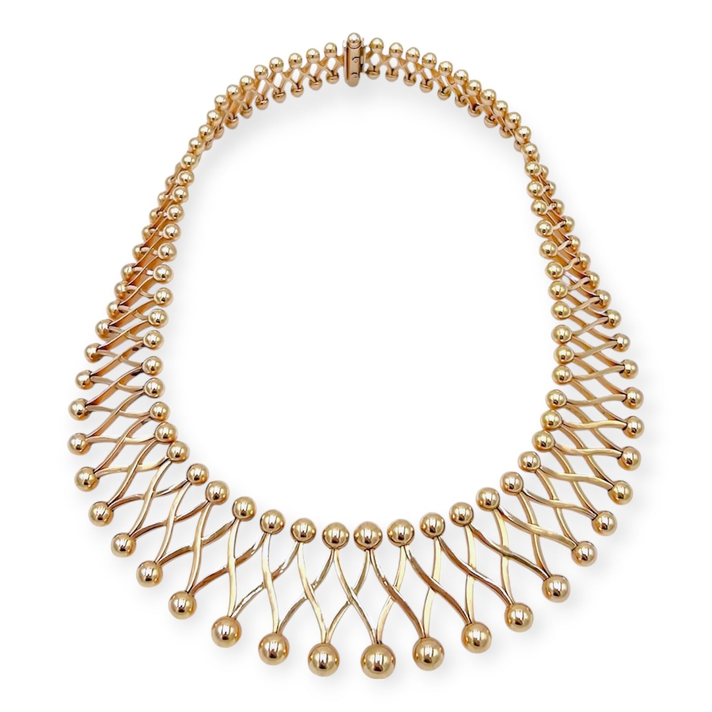 Gold Stylized Trellis Necklace