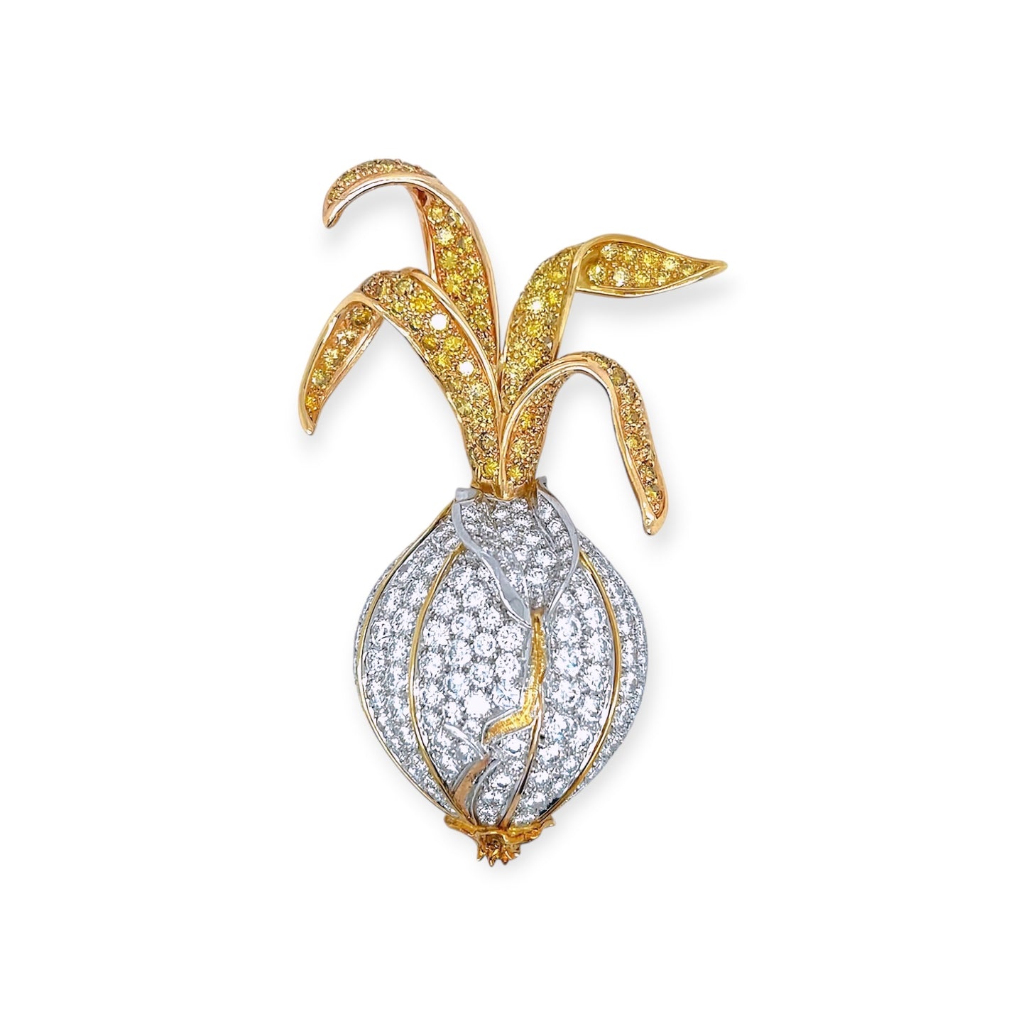 Nicholas Varney Peeling Onion Diamond Brooch