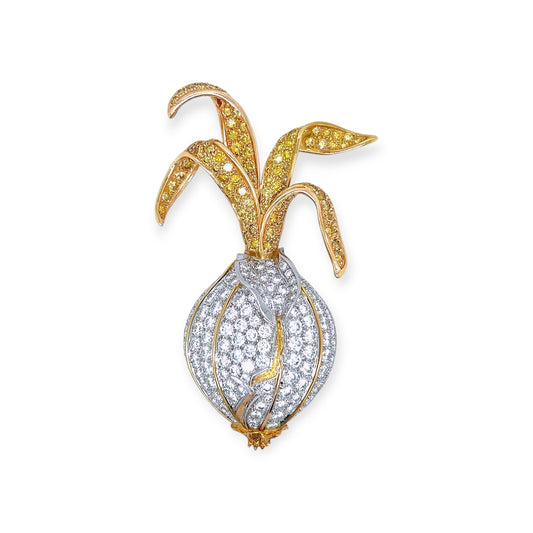 Nicholas Varney Peeling Onion Diamond Brooch