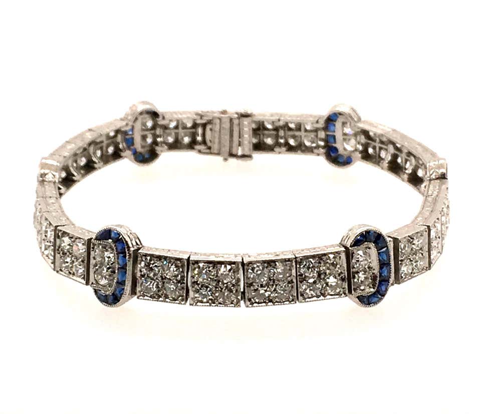 Art Deco Sapphire Diamond Bracelet