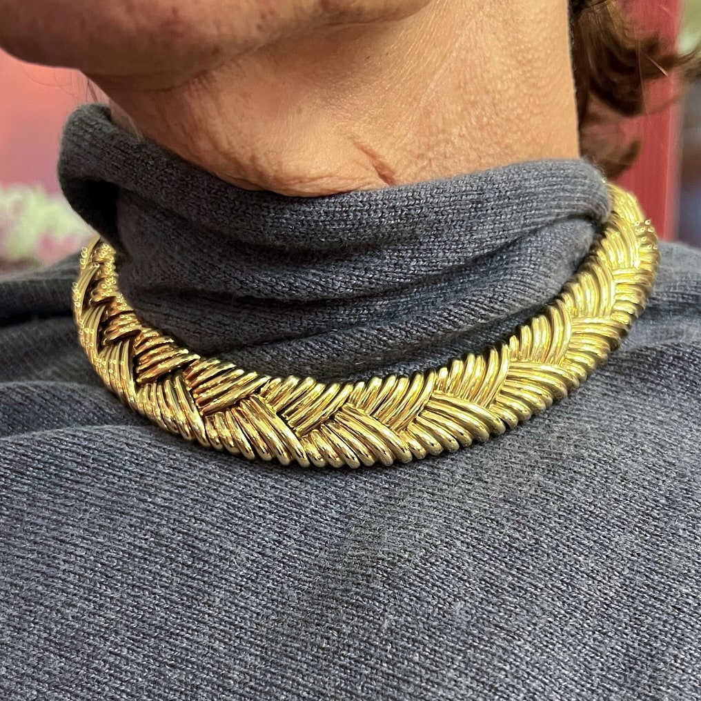 Luigi Bazzano Woven Gold Necklace