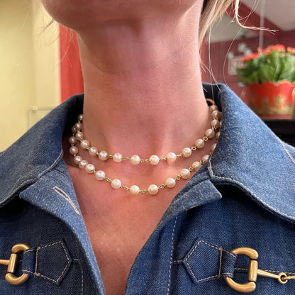 Gold Pearl Convertible Length Necklace