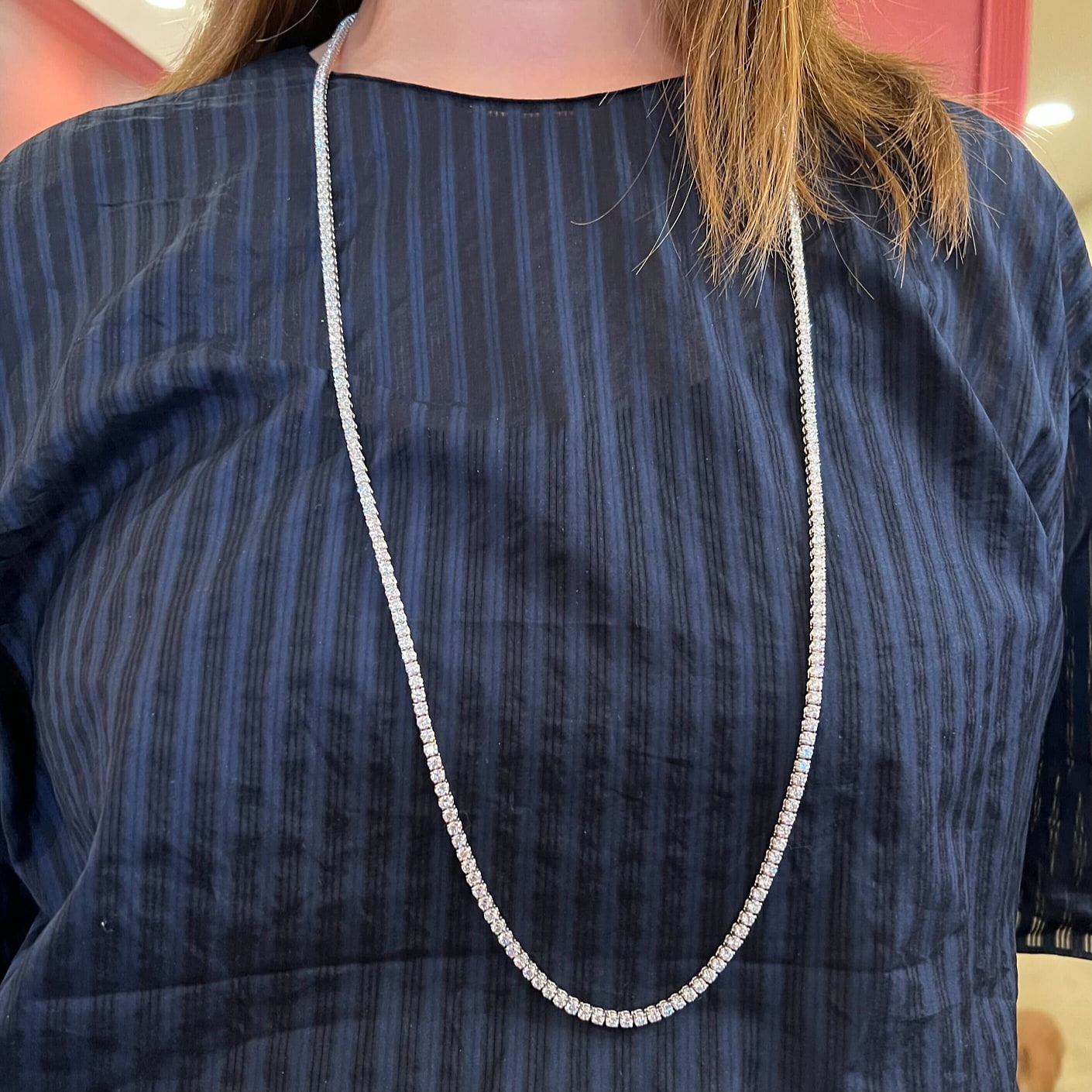 Diamond Straightline Necklace 39.73 Carats