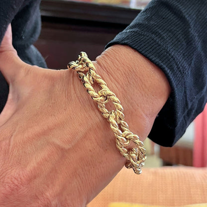 Gold Citrine Ropework Link Bracelet