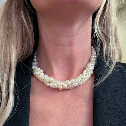 Tiffany Pearl Torsade Gold Necklace