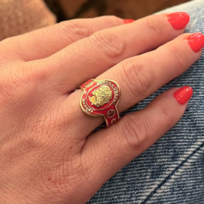 Cartier Red Enamel Gold Cigar Band Ring