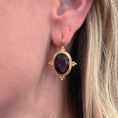 Massimo Maria Melis Gold Amethyst Earrings