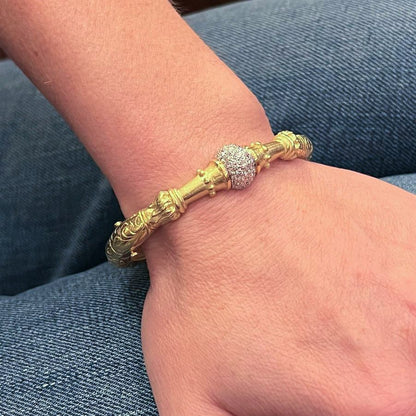 SeidenGang Laurel Gold Diamond Bangle Bracelet