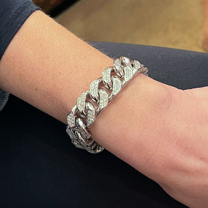White Gold Diamond Curb Link Bracelet