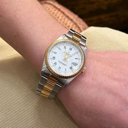 Rolex Oyster Perpetual Date Gold Stainless Steel Watch