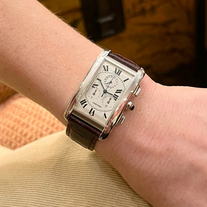 Cartier Tank Americaine Chronograph White Gold Watch
