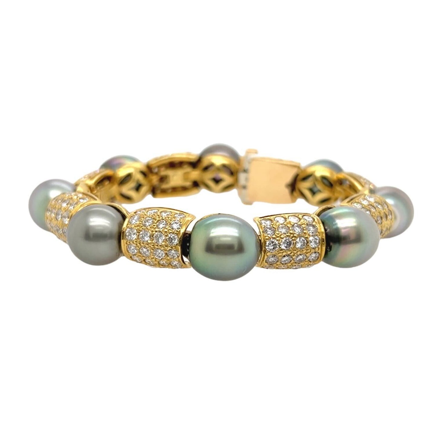 Tahitian Pearl Diamond Yellow Gold Bracelet