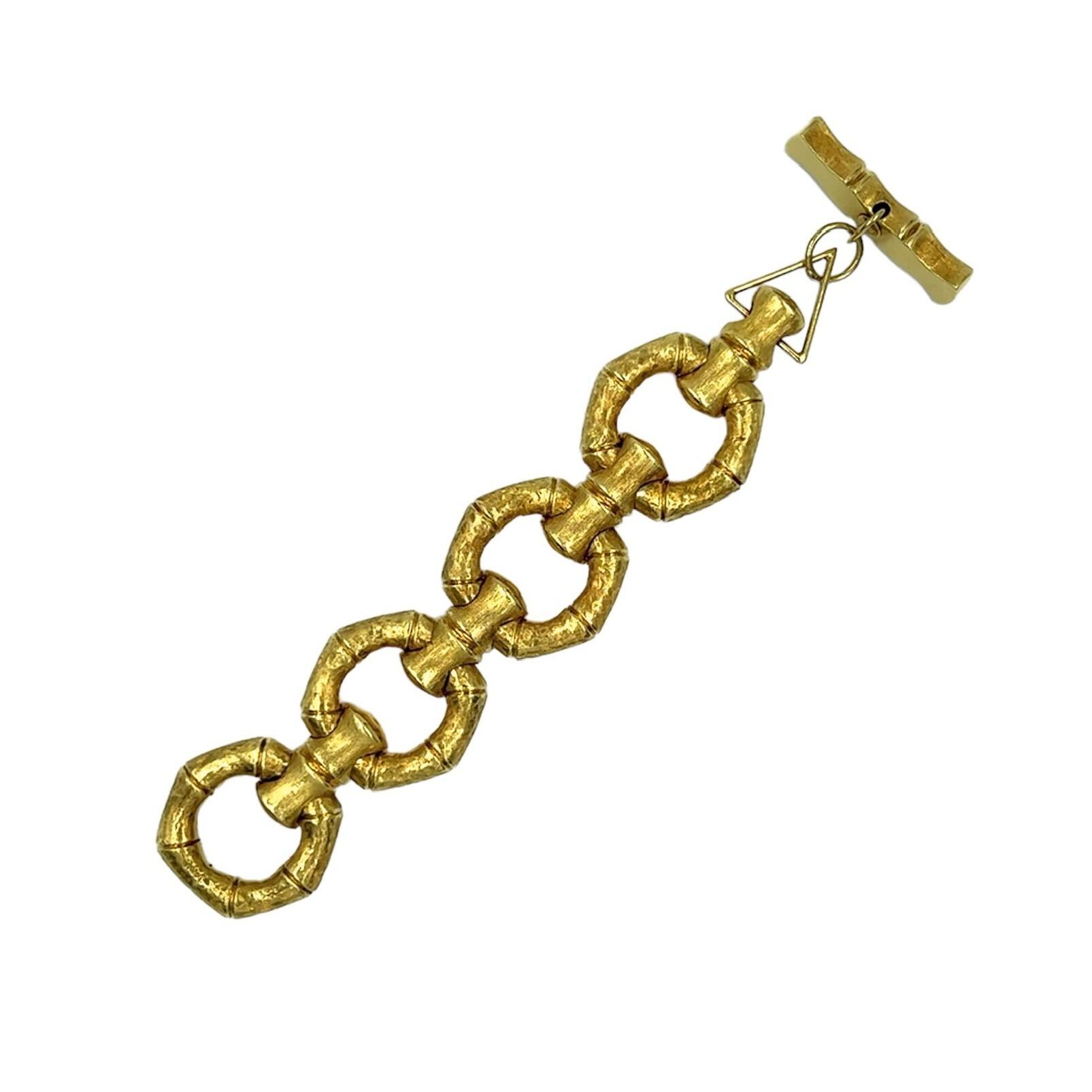 Textured Gold Bamboo Link Bracelet