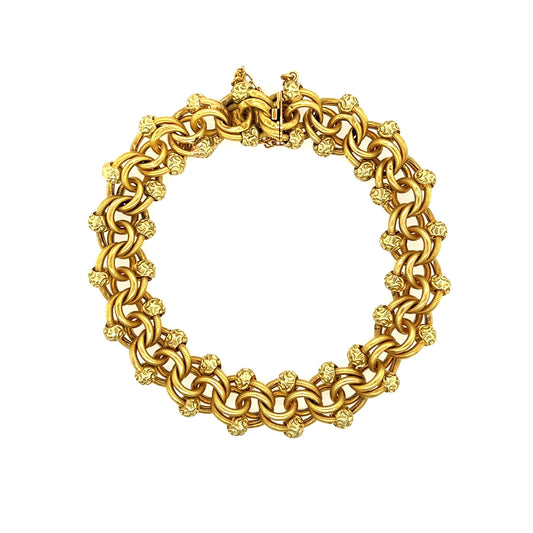 Antique French Textured Link Bracelet