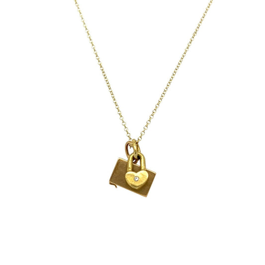 Heart Padlock Devilkin Gold Diamond Pendant Necklace