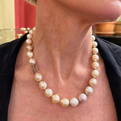 Baroque Pearl Quartz Gold Necklace