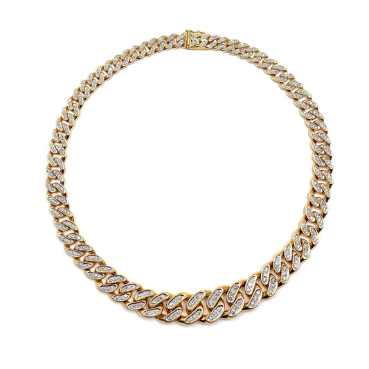 Gold Diamond Curb Link Necklace