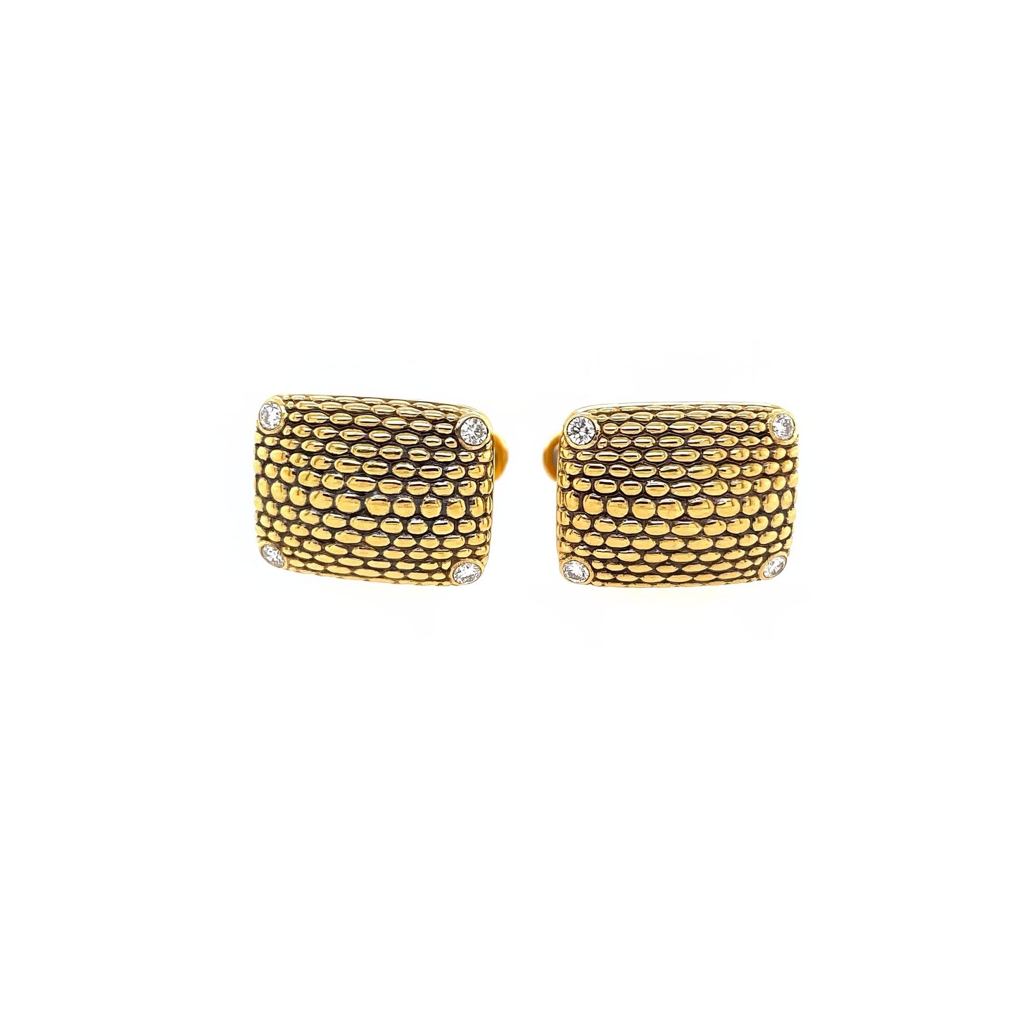 Alex Sepkus Gold Diamond Brickwork Cufflinks