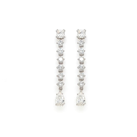 David Webb Long Diamond Drop Earrings