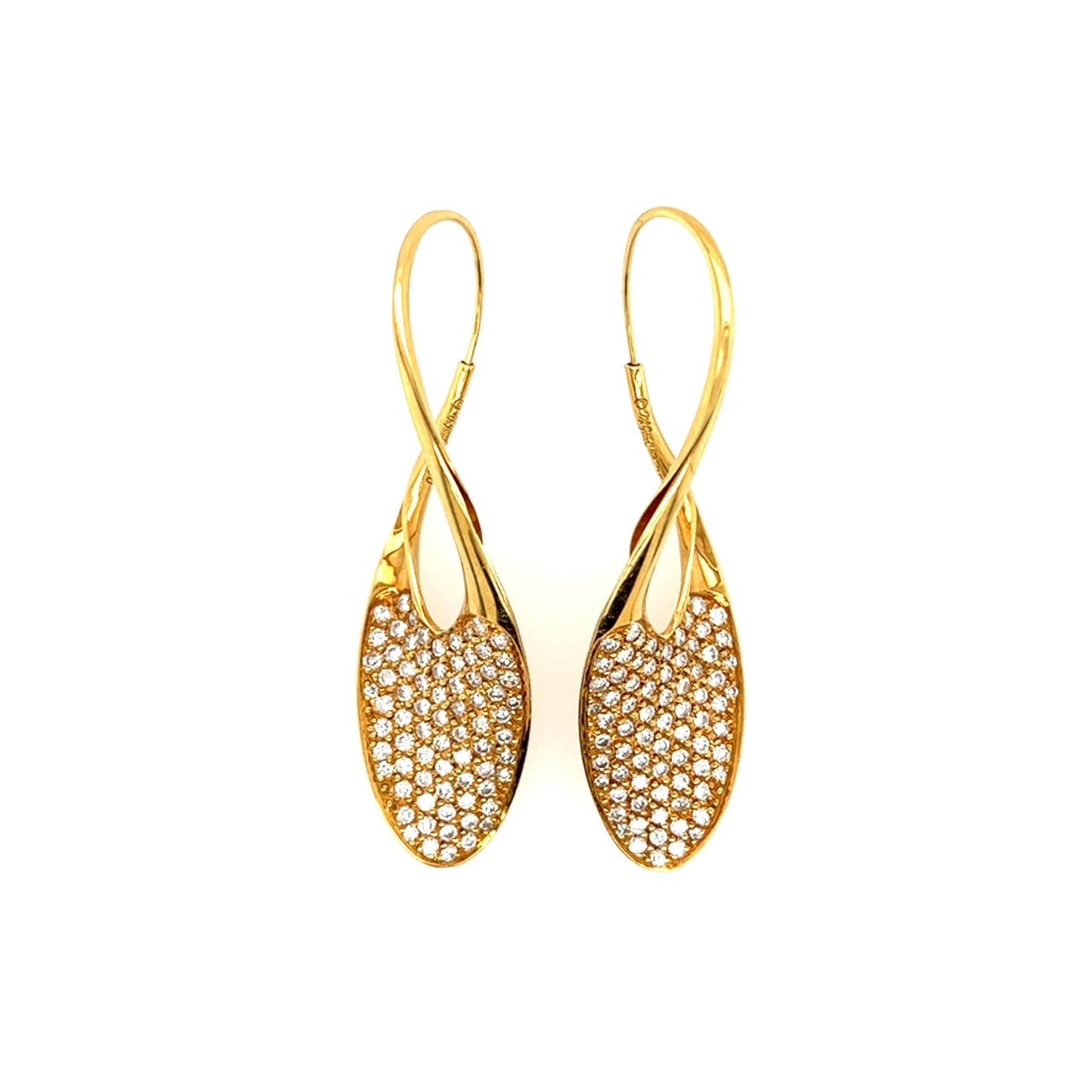 Michael Good Half Twist Gold Diamond Earrings