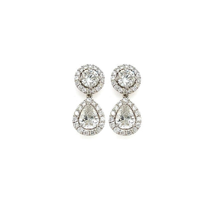 Pear Shaped Diamond Drop Earrings