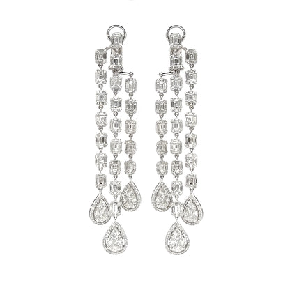 Long Diamond Chandelier Earrings