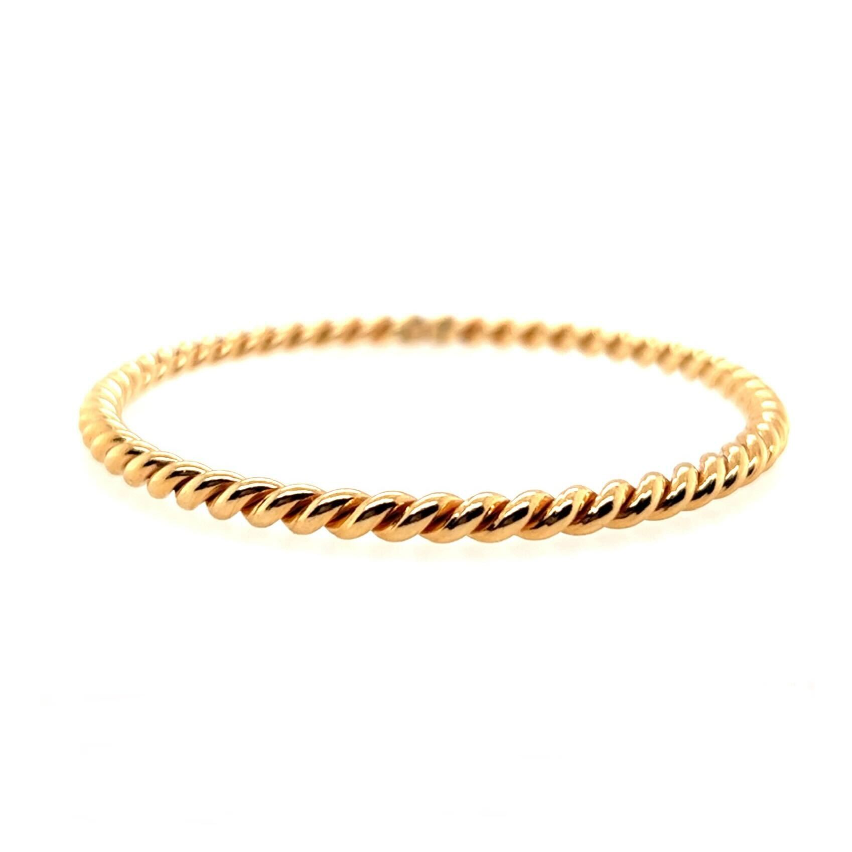 Succo Twisted Rope Gold Bangle Bracelet