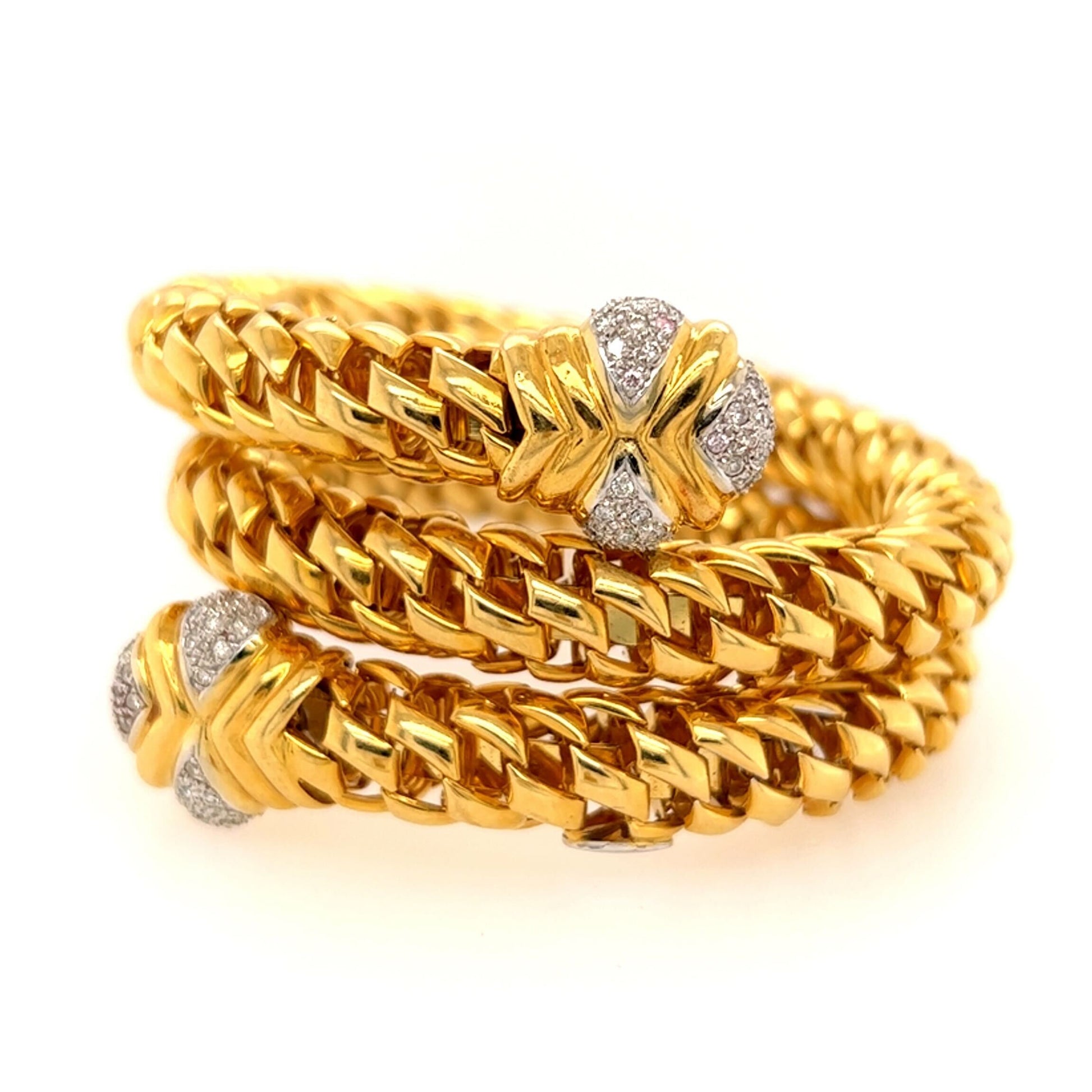 Fope Gold Diamond Coil Bracelet