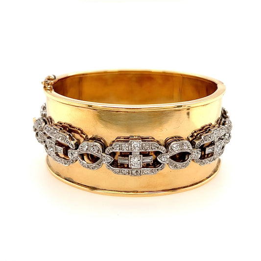 Gold Diamond Cuff Bracelet