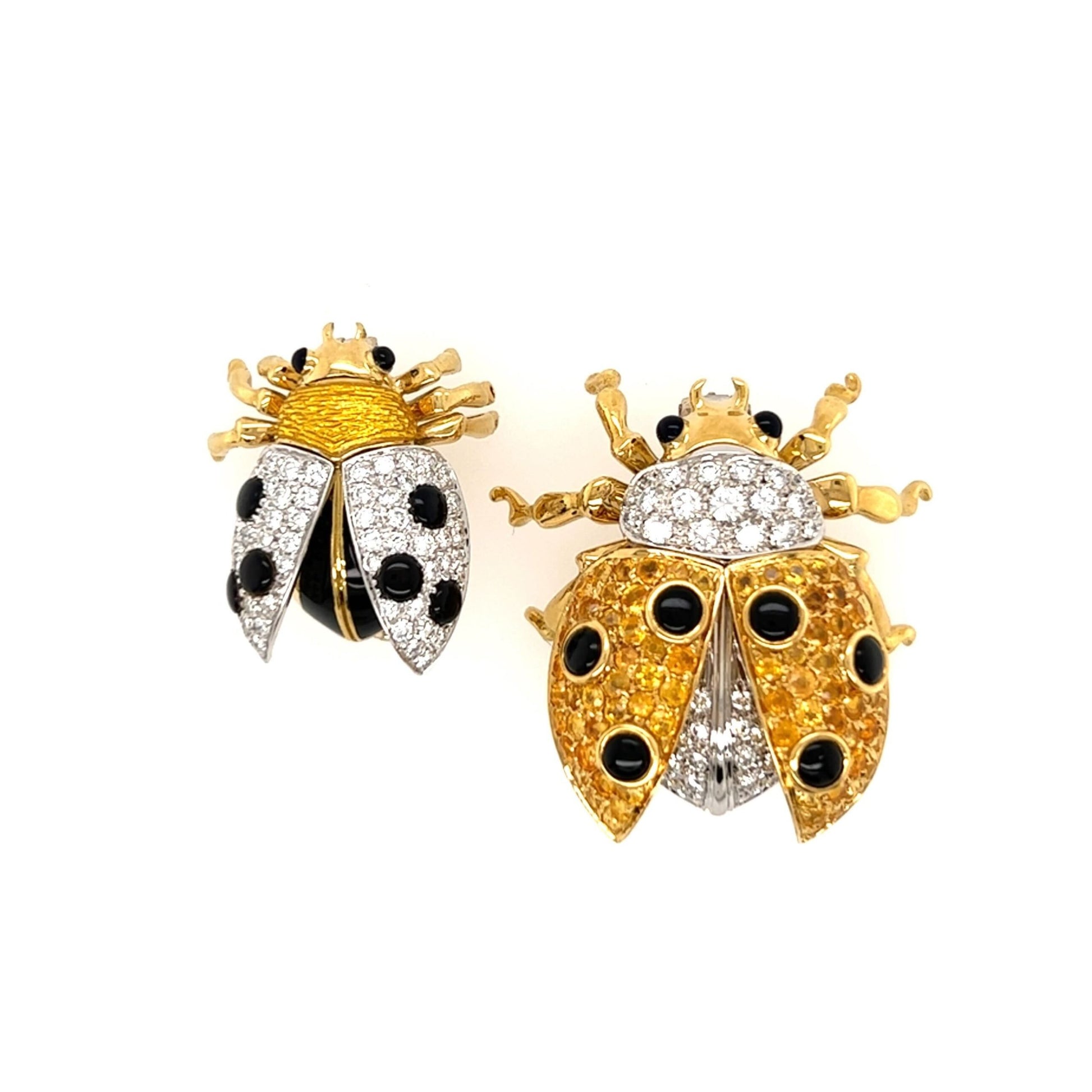 Garavelli Pair Ladybug Brooches