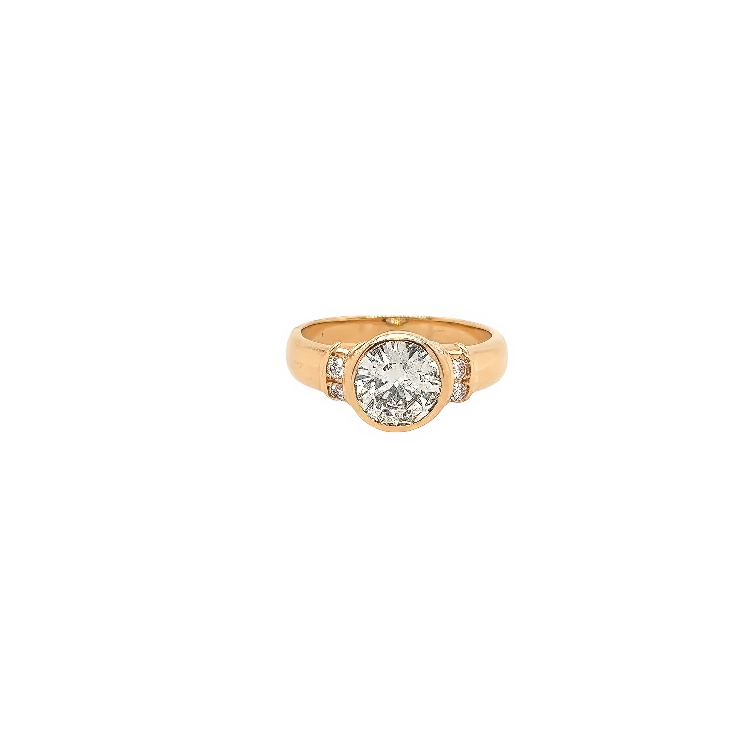 Bezel Set Diamond Gold Ring