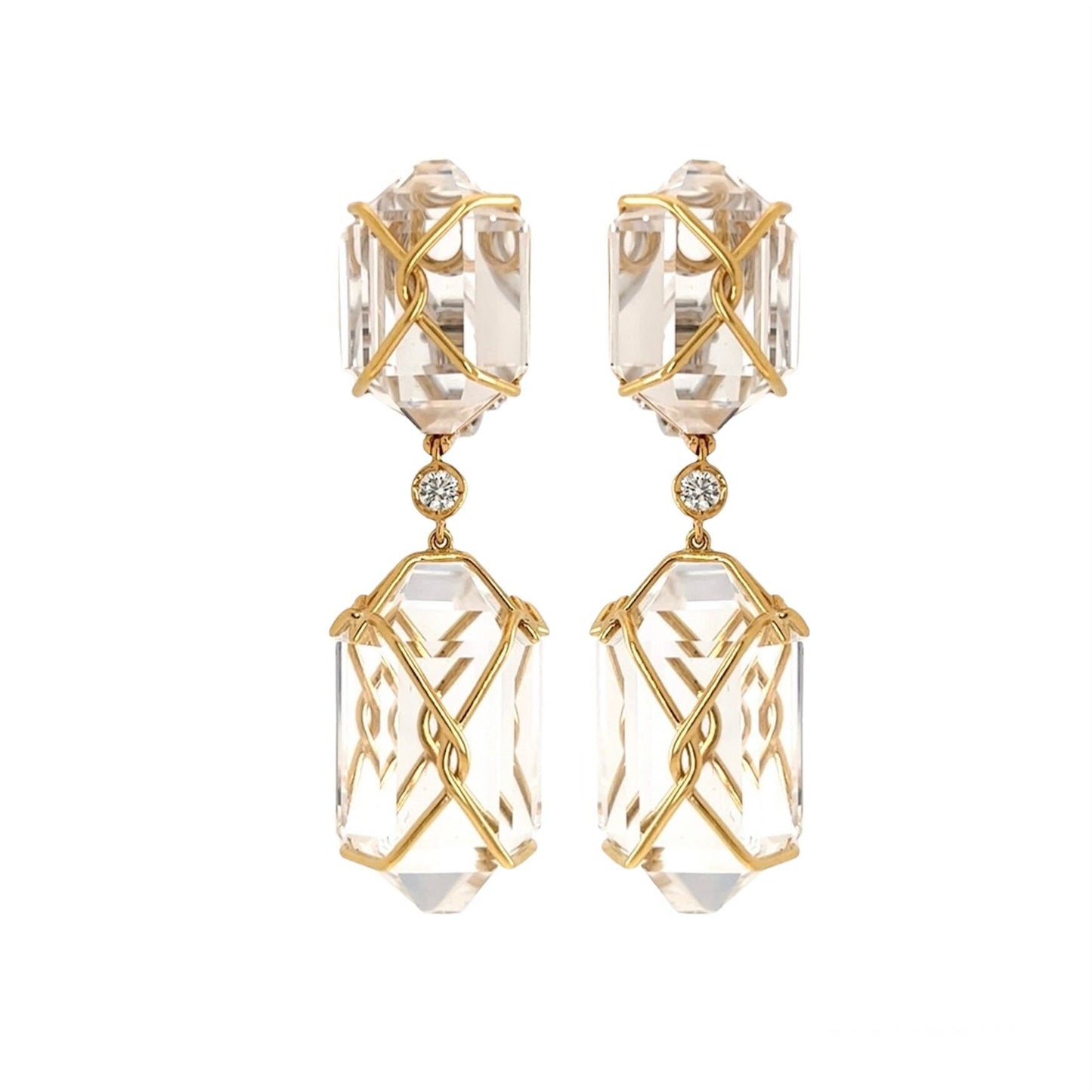 Verdura "Herkimer" Rock Crystal Earrings