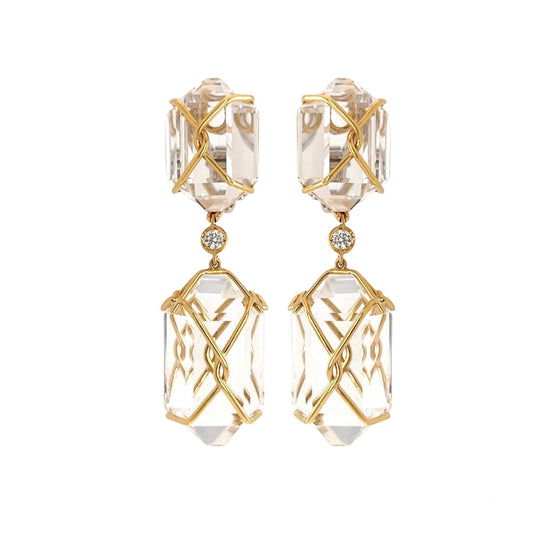 Verdura "Herkimer" Rock Crystal Earrings