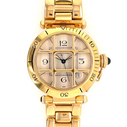 Cartier Pasha Grille Gold Watch