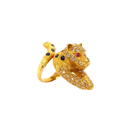 Bold Leopard Gold Ring