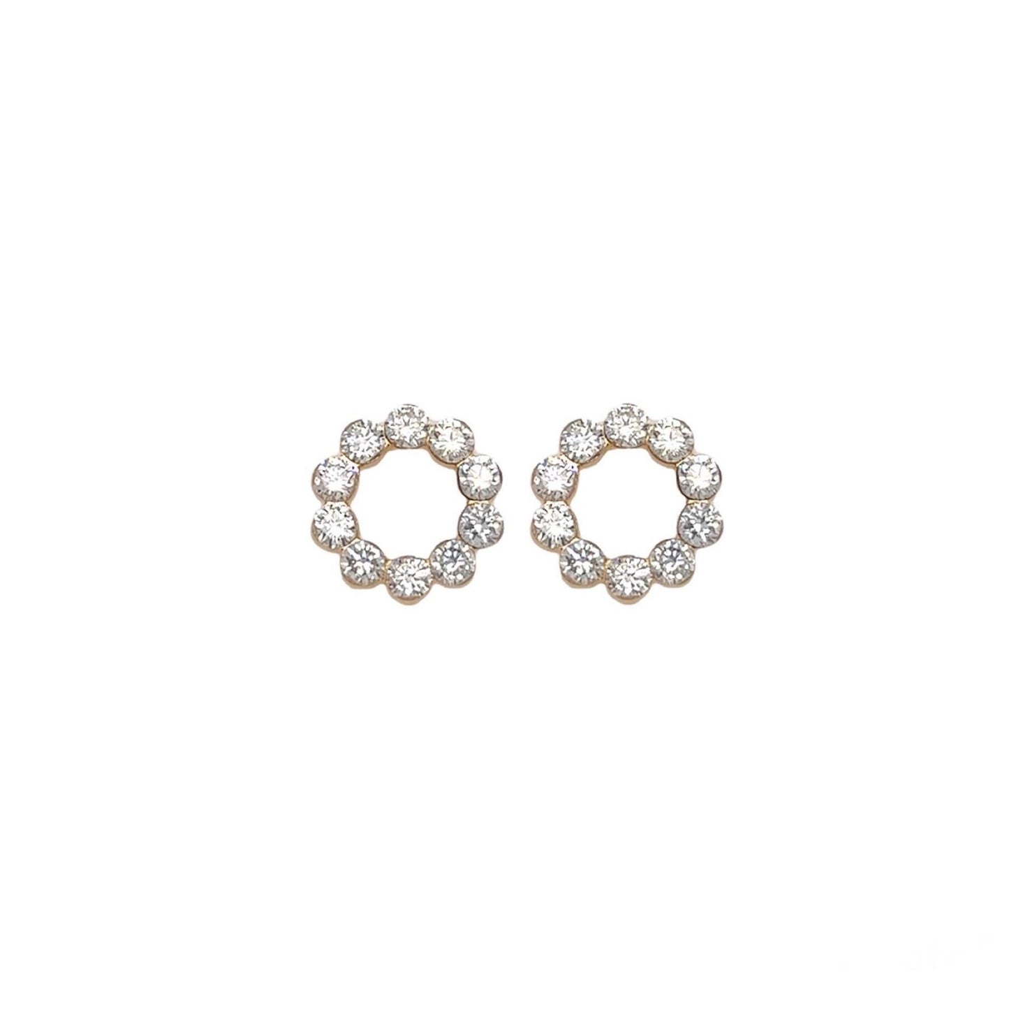 Open Circle Diamond Earrings