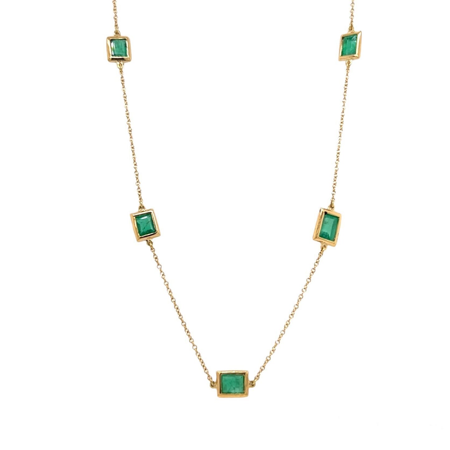 Emerald Gold Chain Necklace