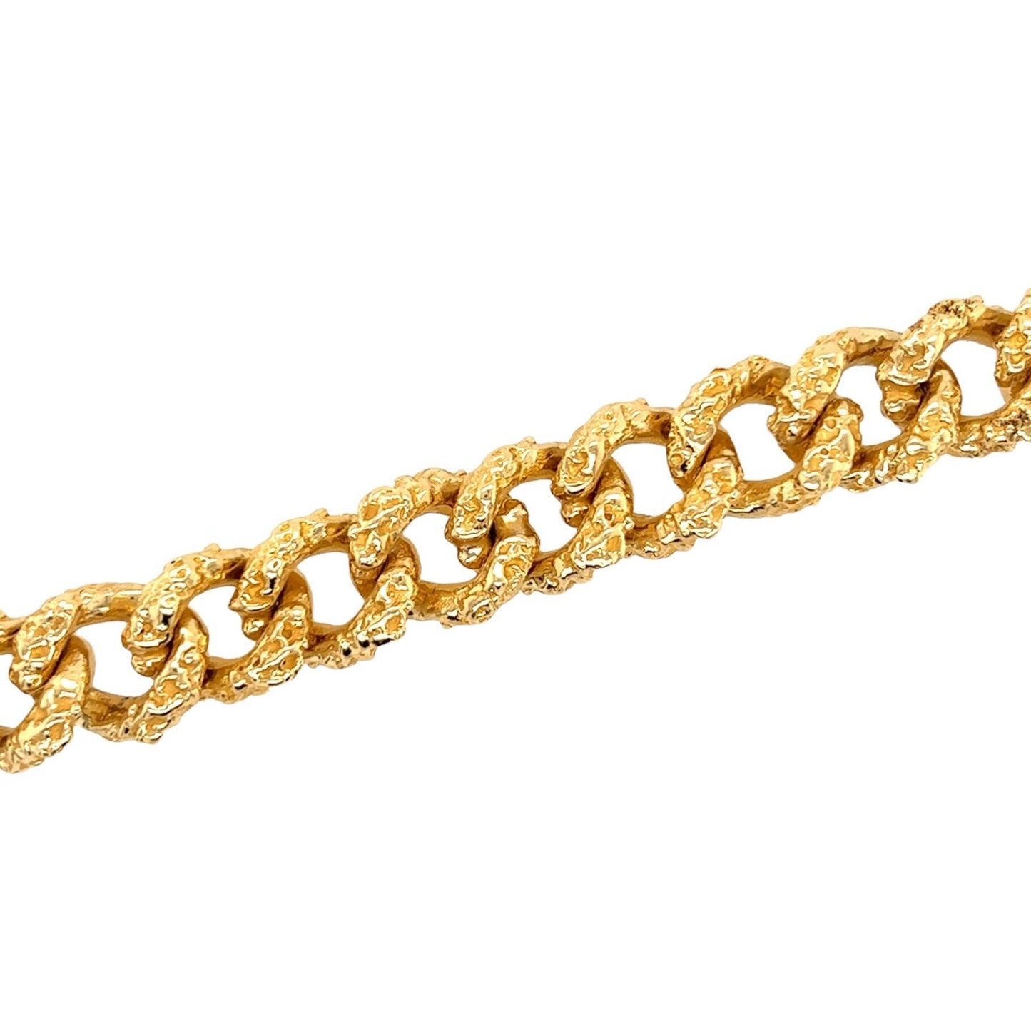 Textured Curb Link Gold Bracelet