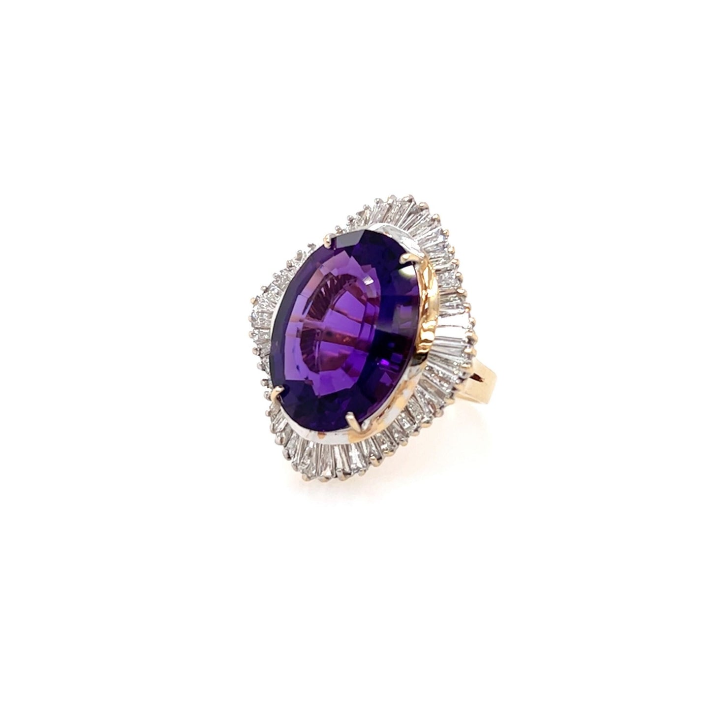 Oval Amethyst Diamond Ring