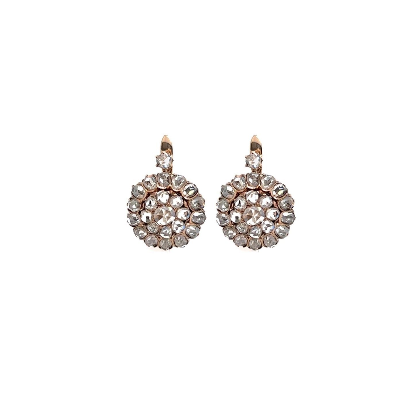 Antique Pear Shaped Diamond Drop Earrings